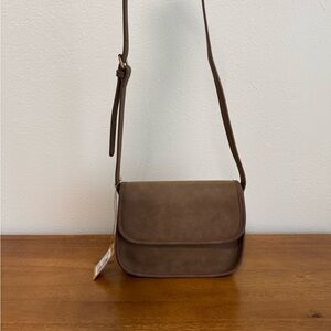 Brandy Melville Brown Suede Crossbody Bag